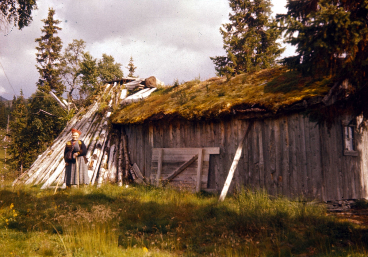 Anna Dærgas gamme, foran står Marie Marsfjell. I denne gammen er det innlagt telefon.