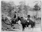 Emigration. Svenskar i Amerika. Guldvaskare vid Black Foots River, Montana.