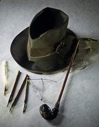 Carl Jonas Love Almqvists hatt, pipa,  glasögon och pennor