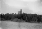 Vy av Jägermästare A Cedergrens torn och Långången, tagen från Bockholmens båtbrygga.