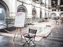 Nordiska museet. Ombyggnad restaurangen byggarbetsplats rivn