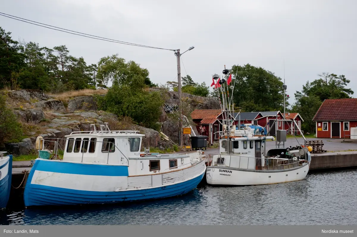 Händelöp. Västervik. Nya fiskehamnen på utsidan av ön.
Fiskebåtar, Kustfiske