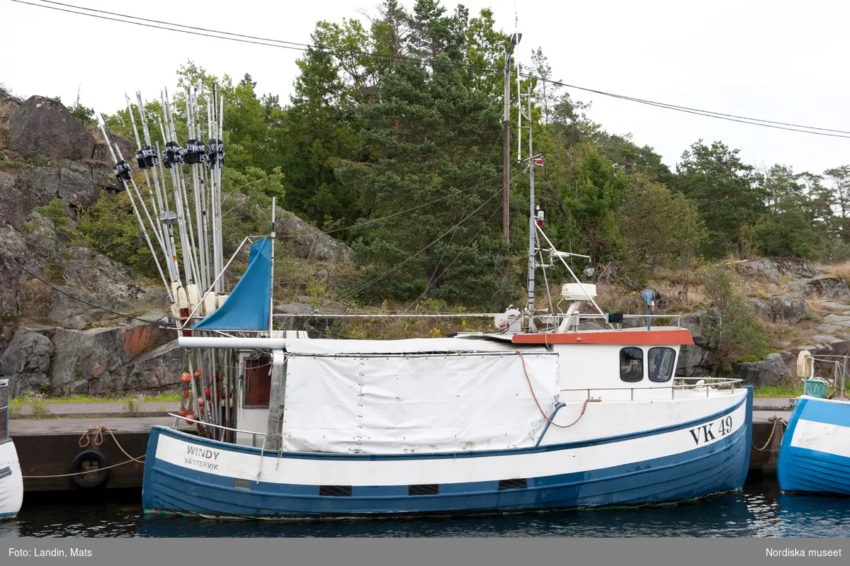 Händelöp. Västervik. Nya fiskehamnen på utsidan av ön.
Fiskebåtar, Kustfiske