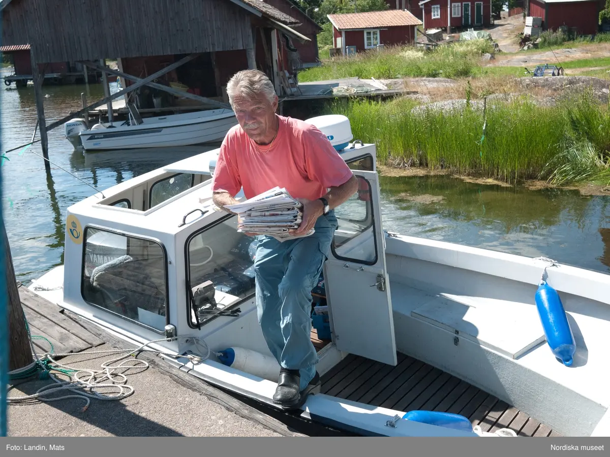 Vinö. Småland. Hans Källgrens brygga och rökeri på ön Vinö.