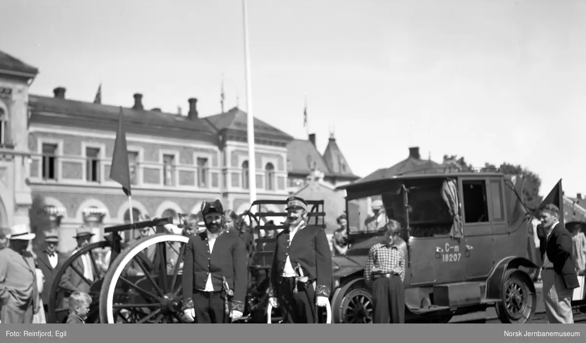 Utstilling på Hamar stasjon på Jernbanens Dag i 1949