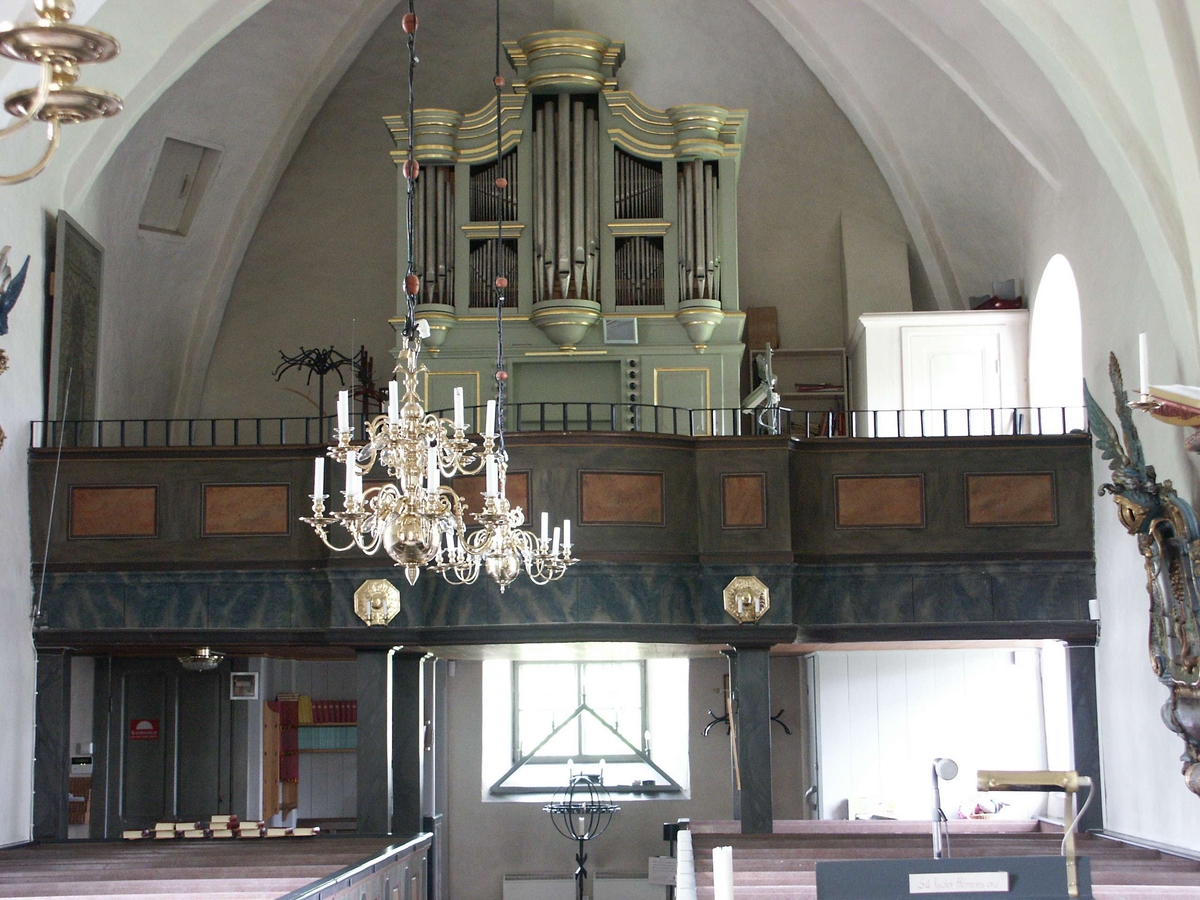 Orgelläktaren i Östuna kyrka, Östuna socken, Uppland 2006
