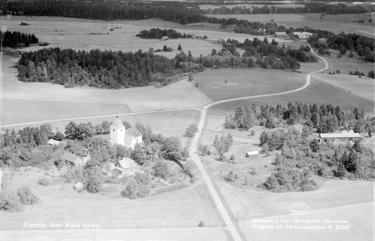 Flygfoto över Kulla, Kulla socken, Uppland 1947