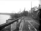 Väg vid strand, Islinge, Lidingö socken, Uppland 1922