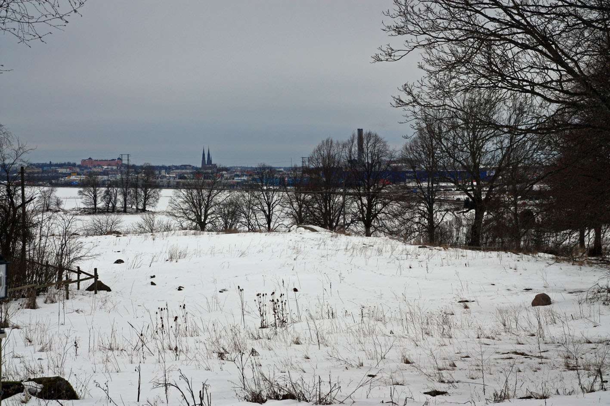 Lokaliseringsprövning 2009: Vid besiktning 2009 utgörs marken av en inhägnad beteshage. Bild 1: föreslagen lokalisering till höger i bild. Bilden tagen åt öster upp mot Säby gård. Bild 2: intilliggande gravhög med rest sten. Bild 3:Föreslagen lokalisering. Bild tagen åt väster från Säby gård.