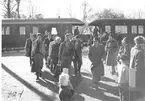 Fallskärmsjägarskolan i Karlsborg 1950-tal.Inryckning.