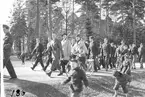 Fallskärmsjägarskolan i Karlsborg 1950-tal.Inryckning.