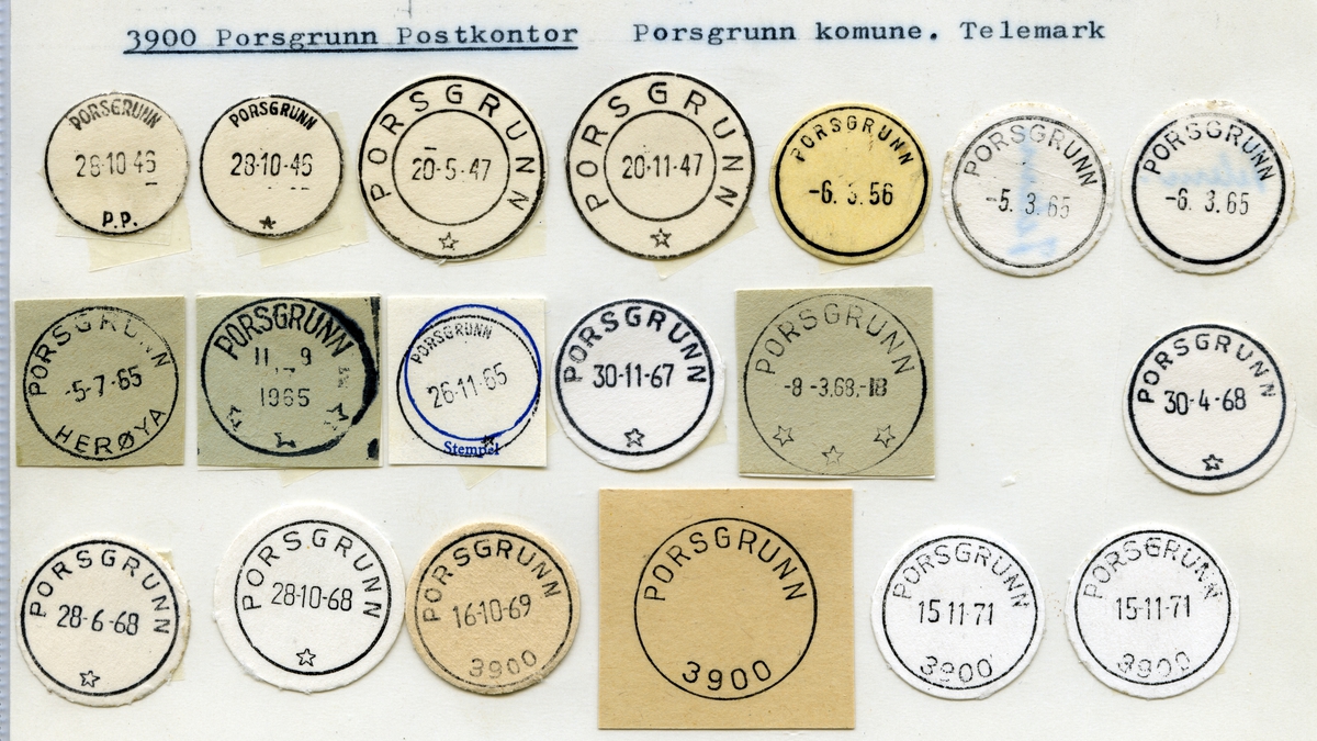 Stempelkatalog 3900 Porsgrunn (Porsgrund), Telemark
