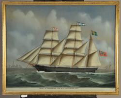 Bark 'Frey' af Porsgrunn [Underglassmaleri]