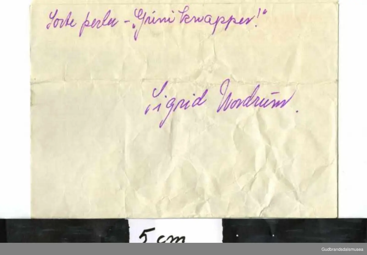 Konvolutt, fra Sigrid Nordrum