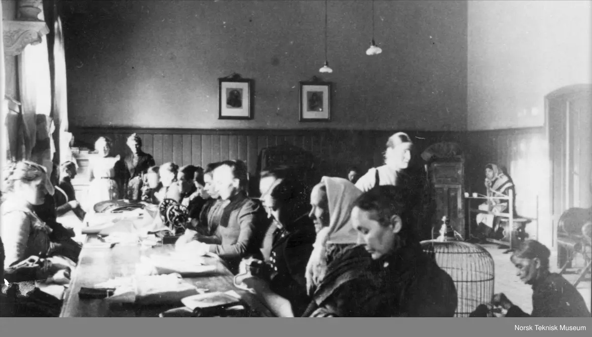 Gaustad Sykehus, arbeidsstue for "andreklassepasientene", omkring 1900