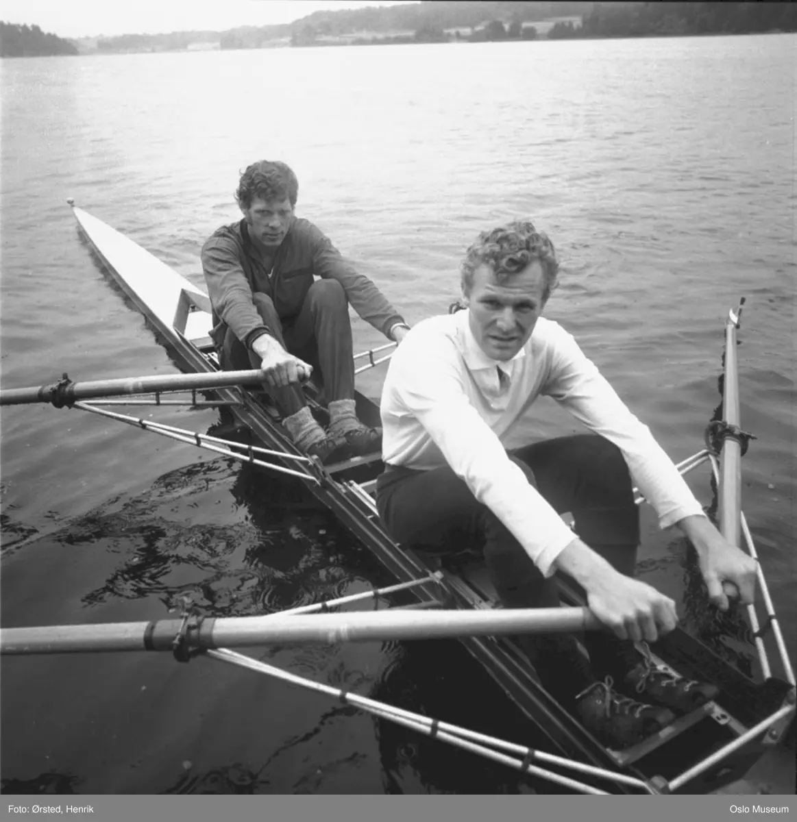 vann, rostadion, robåt, roere, menn