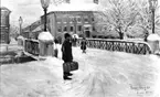 Fotografi på kopierad målning med motiv järnbron, Uddevalla, utförd konstnären Gunnar Åberg år 1893/1906