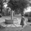 Fontän på Norra kyrkogården, Uddevalla i augusti 1956
