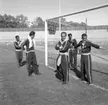 Brasilianska fotbollslaget bekantar sig med Rimnersvallen i Uddevalla inför matchen på söndag kväll mot Österrike