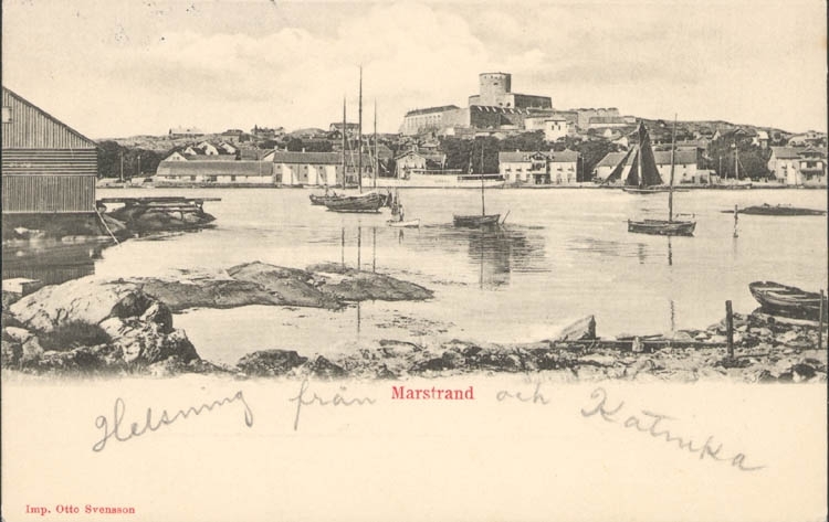 Tryckt text på kortet: "Marstrand."
"Otto Svensson."