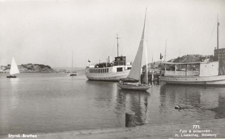 Tryckt text på kortet: "Styrsö - Bratten." 