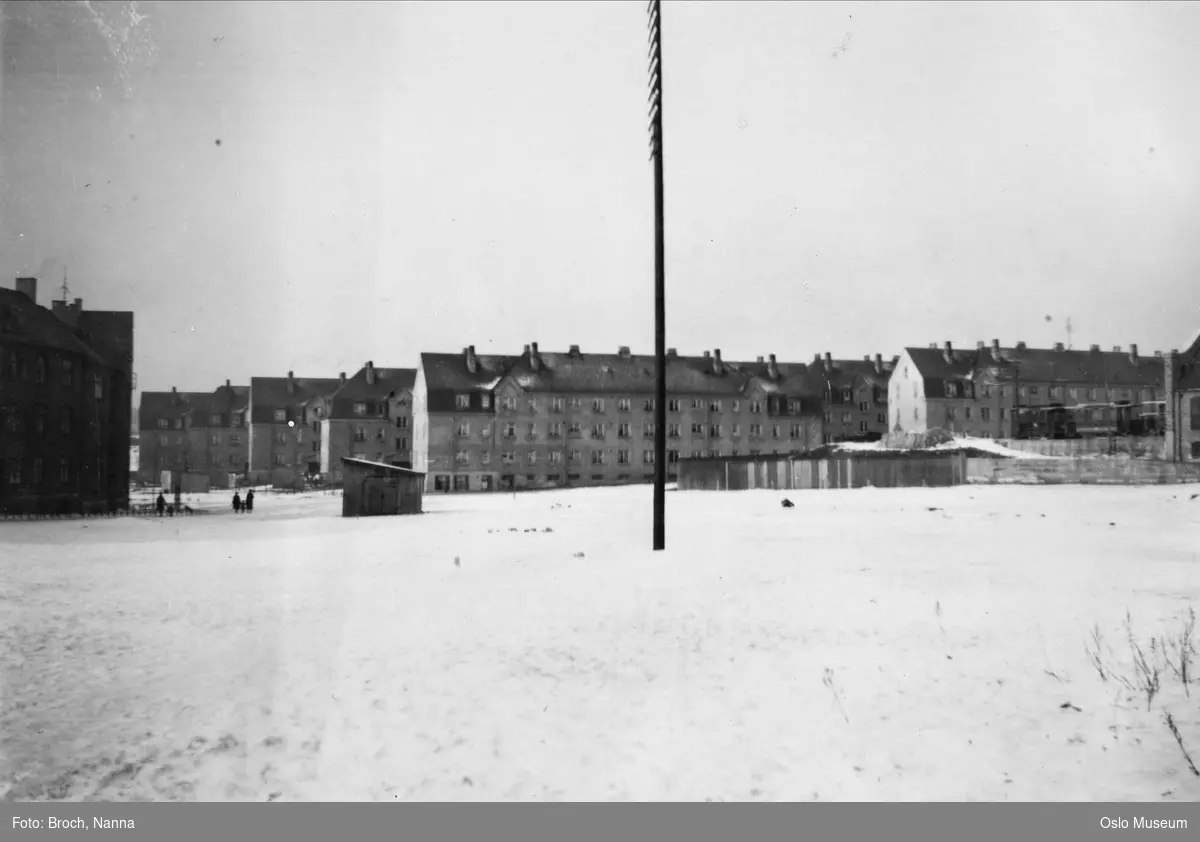 utsikt, bygårder, Rivertzke kompleks, snø