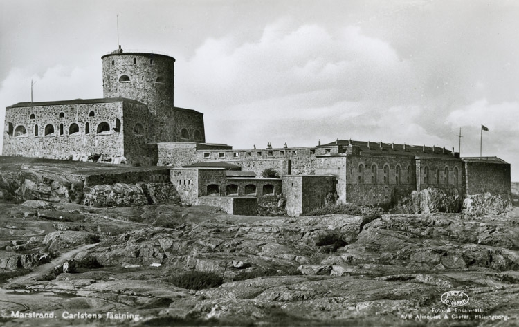 Text på kortet: "Marstrand. Carlstens Fästning".