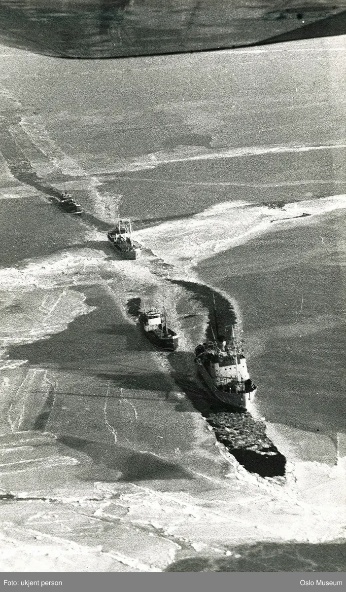 islagt fjord, skip