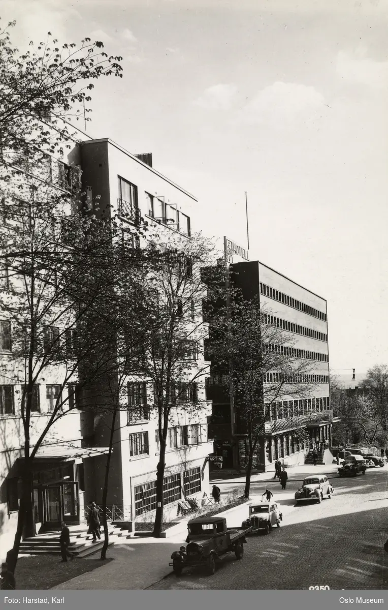 gateløp, boligblokk, Akersborg, K.N.A.-hotellet, biler, bygårder