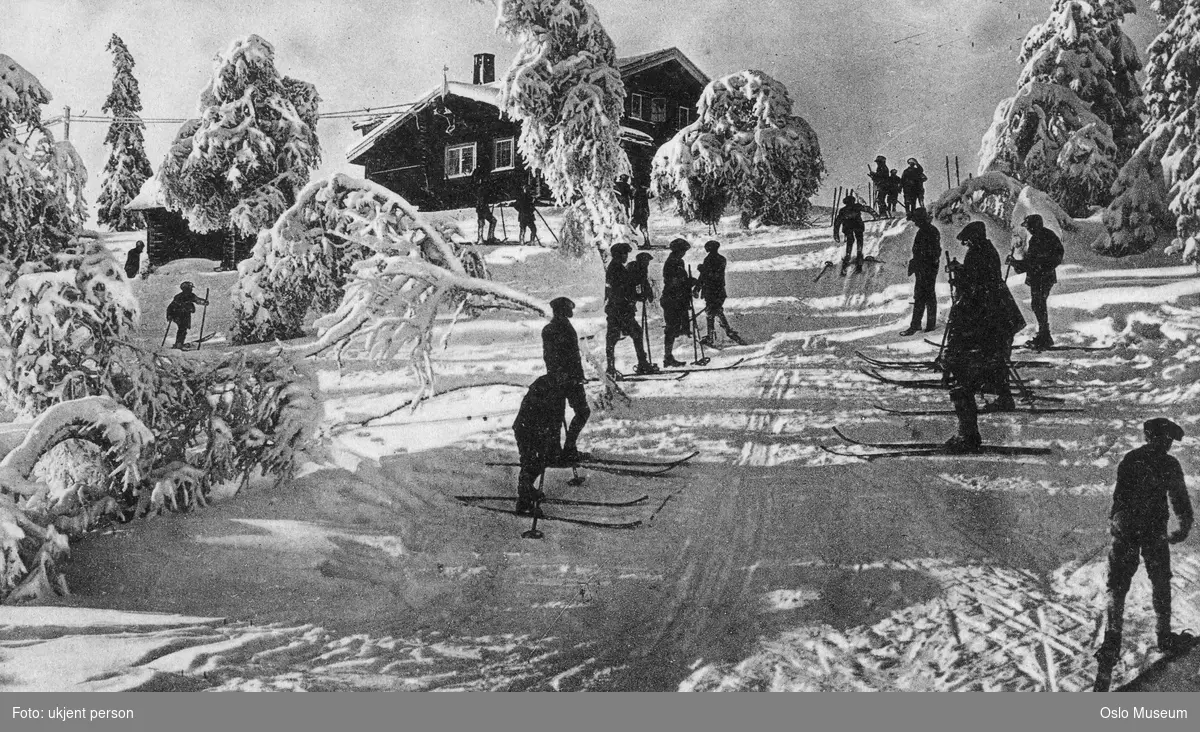 skog, snø, skibakke, mennesker, skiløpere, Skjennungstua, hytte