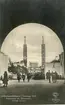 Notering på kortet: Jubileumsutställningen i Göteborg 1923. Minareterna och Minneshallen.