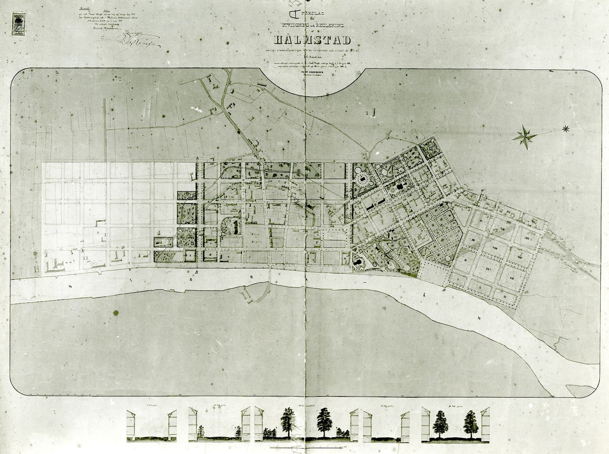 Stadskarta över Halmstad