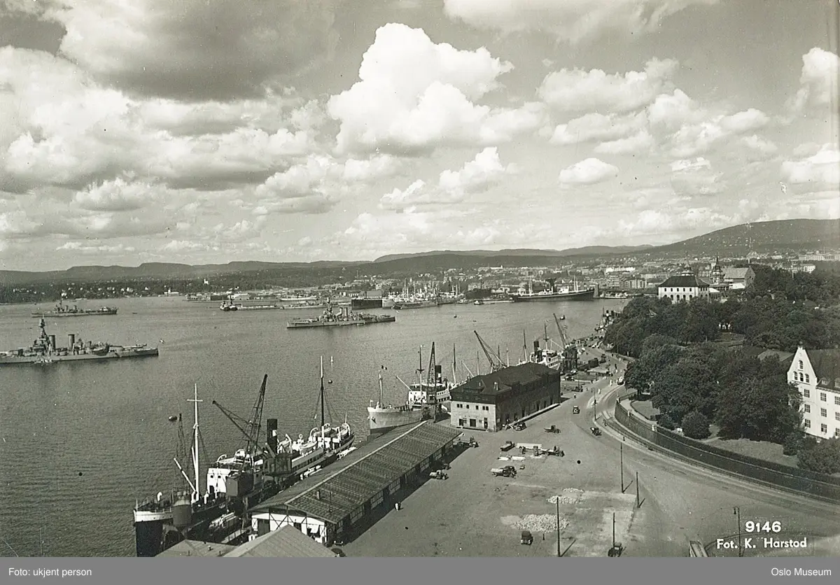 havn, havneskur, skip, svenske marinefartøyer, Akershus festning