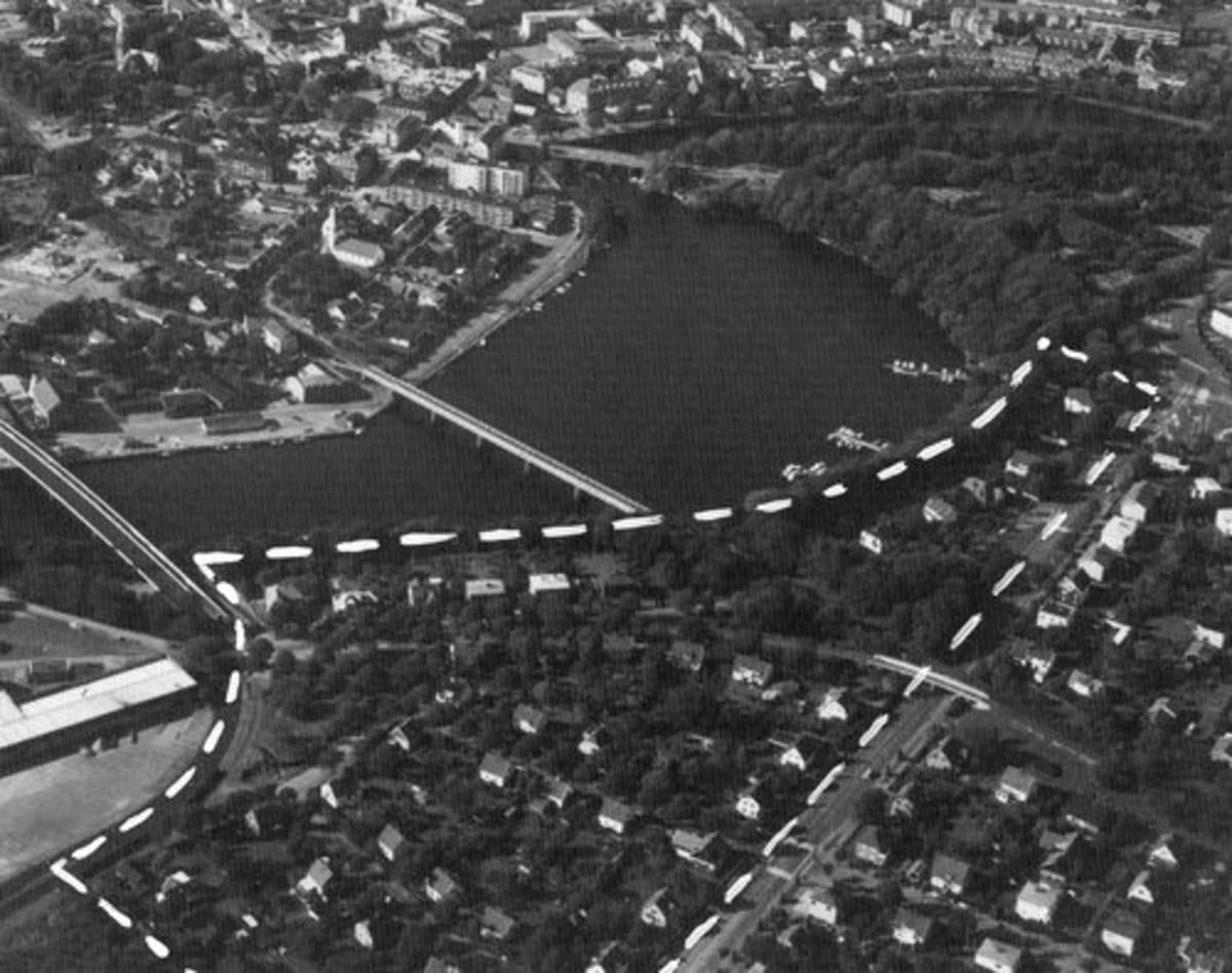 Falkenberg. Hertingområdet från luften.