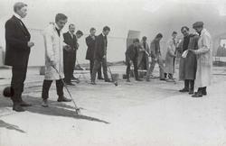 malersal, menn, malerkoster, forberedelser til kunstnerkarne