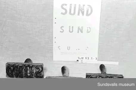Sunds AB, skeppningsmärke för sågade varor klass 1 samt för hyvlade varor klass 1