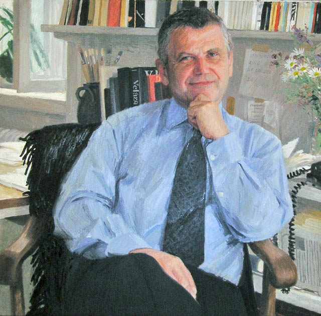 Porträtt i olja av Ulf Dahlsten. Ulf Dahlsten var Generaldirektör i Postverket 1988-1991 och Vd och koncernchef för Posten AB 1994-1999.