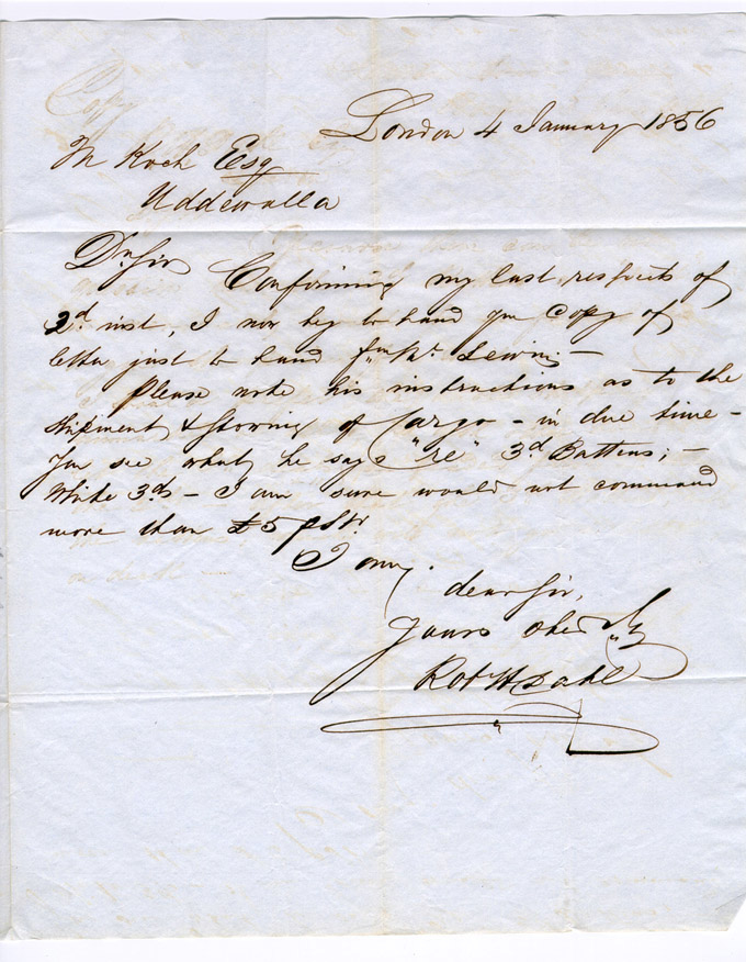 Albumblad innehållande 1 monterat ofrankerat brev

Text: Breif aus London nach Schweden gestempelt - fast unlesserlich
- Jan. 1856. Transitstempeln in Hamburg - alle d. 6. Jan. 1856:
Stadtpostamt, Dänisches Oberpostamt und Schwedisches und Norwegisches
Postamt. Transitstempel Helsingborg d. 11. 1856.

Stämpeltyp: Transitstämpel Hamburg

Stämpeltyp: Transitstämpel Helsingborg