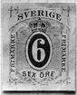 Frimärksförlaga till frimärket 1872. Ringtyp. Förslagsmärken. Valör 6 öre.