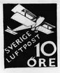 Ej realiserade förslag till frimärket Nattpostflyg, utgivet 9/5
1930. Konstnär: Olle Hjortzberg. Valör 10 öre.