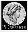 Förslag till frimärket Anna Maria Lenngren, utgivet 18/6 1954. A-M Lenngren (1754 - 1817), poet.  
Konstnär: Sven Ewert. Foton 30/5 1967. Skiss 1, med
porträttmedaljong, ansluter sig nära till den godkända
originalritningen. Valör 20 öre.