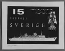 Förslagsteckningar - skisser - till frimärket Sjöpost (Sjö- och helikopterpost), utgivet 10/2 1958. Till erinran om de flerhundraåriga sjöpostförbindelserna över Nordatlanten samt helikopterposten i Stockholms skärgård. Konstnär: Tom Hultgren. Foton 30/5 1967. Förslag nr 1 i omarbetat skick, 15-öresvalören. På fotokopia.