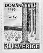 Förslagsteckningar - skisser - till frimärket Domänverket 100 år, utgivet 4/9 1959. Konstnär: Sven Ljungberg. Förslag 