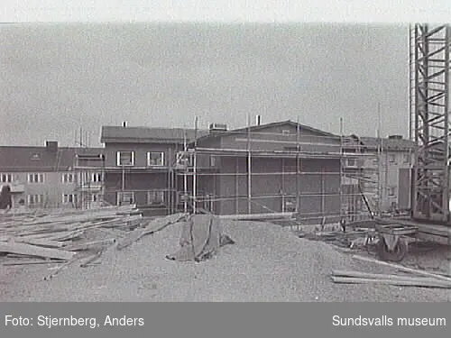 Södermalms skola. Tillbyggnad av skolhuset.