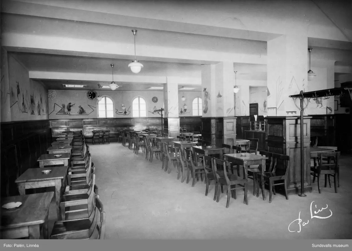 Gambrinushallen. Strandgatan 6. Invigdes 1929 och stängdes 1976. Gambrinushallen blev det största och mest påkostade kaféet som ingick i kafébolagets (Sundsvalls Café AB) tolv ölkaféer. I början av 1930-talet tillkom väggdekorationerna utförda av den tyskfödda konstnärinnan Elena Micheew.
Sundsvalls Café AB ägdes av Sundsvalls kommun och överskottet från verksamheten gick till allmännyttiga ändamål som åldringsvård, idrott och kultur.