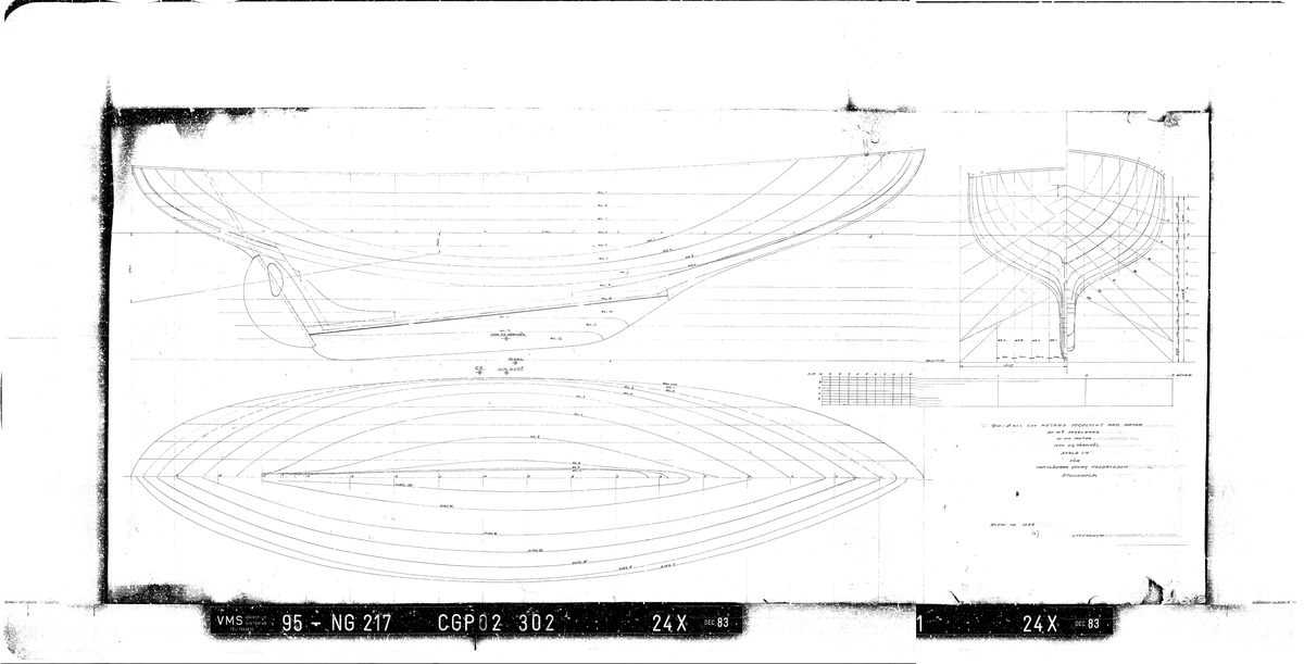 Skiss: Spantruta, linjeritning i plan och profil