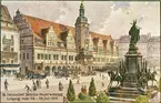 Tyska Rikets brandkår, Leipzig 24-29 juli 1913. Vykort. Tecknat motiv. Privata bilder från brandchefen för Sundsvalls brandkår Gustaf Hellgren och hans familj.