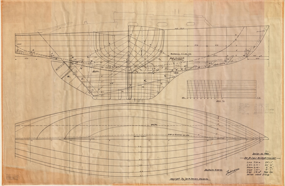 Linjeritning, spantruta