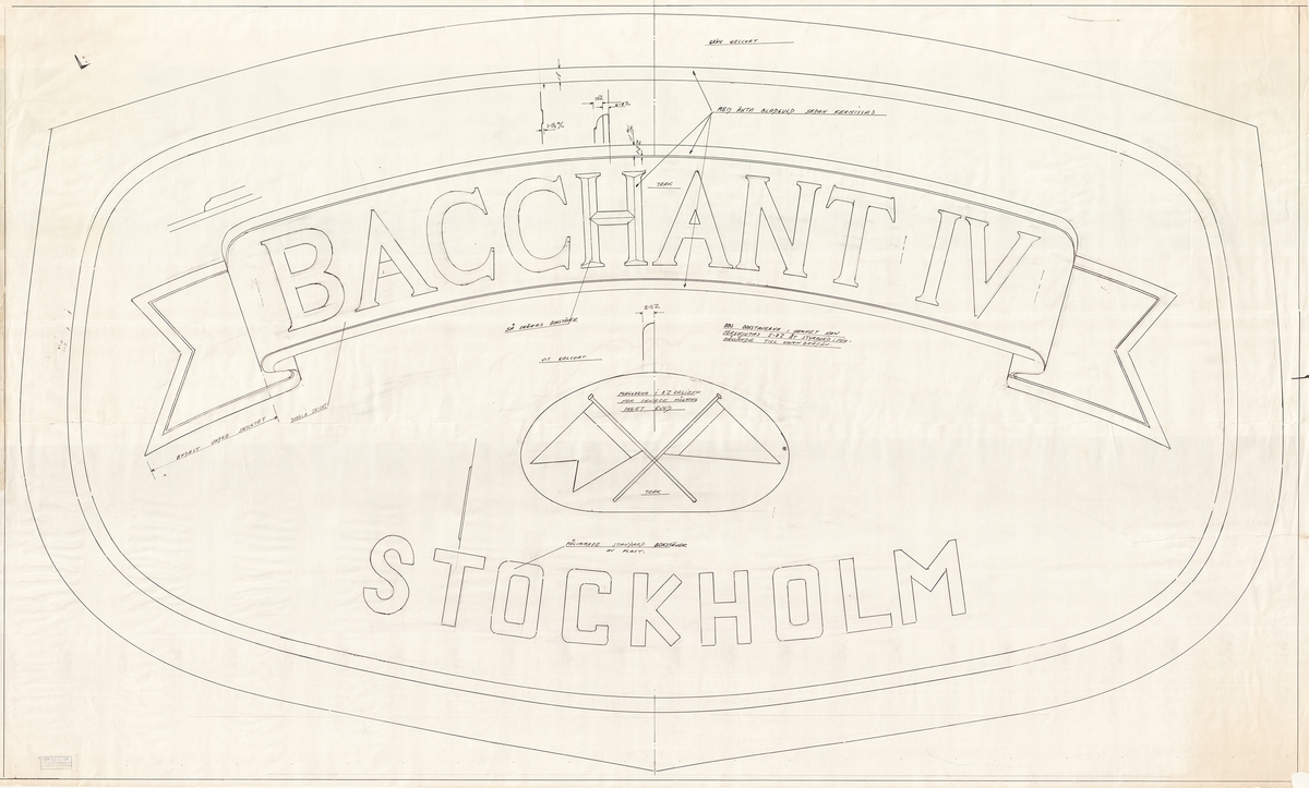 Namnskylt "Bacchant IV"