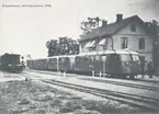 Vykort föreställande Klintehamns järnvägstation där Posten var inkvarterad mellan åren 1898-1923.